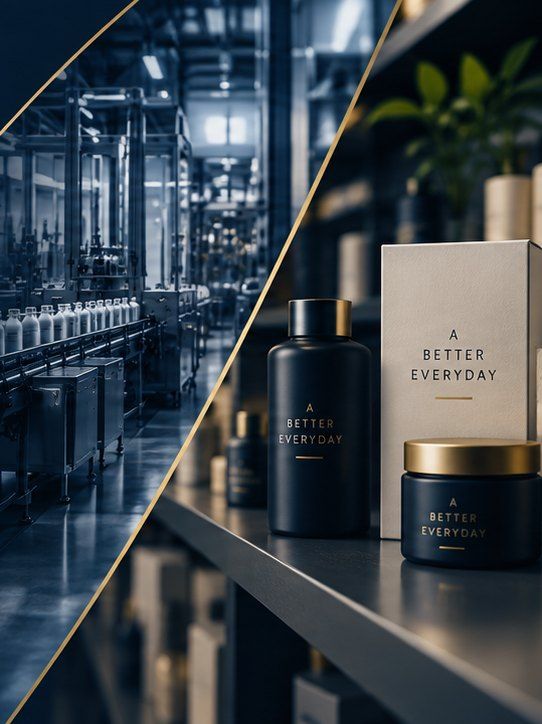 Consumer products on shelf